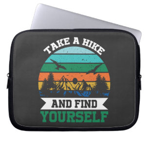 Take a Hike and Find Yourself Retro Vintage Hiking Laptop Sleeve