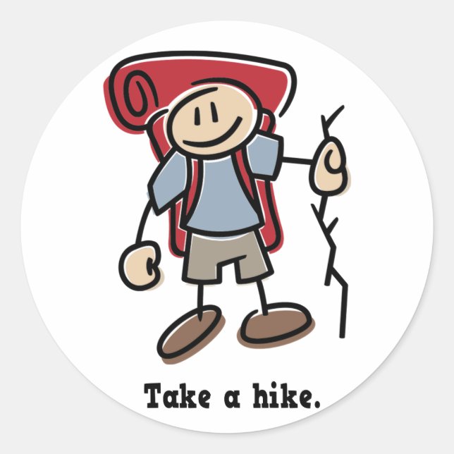 Take a Hike Classic Round Sticker (Front)