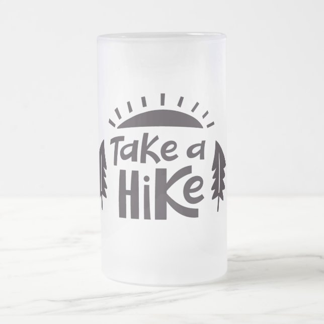 Take a Hike Frosted Glass Beer Mug (Center)