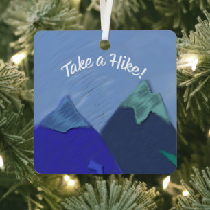 Take a Hike Mountain Peak Metal Tree Decoration