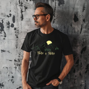 Take a hike outdoor hiking logo pine trees T-Shirt