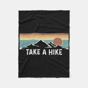 Take A Hike - Outdoor Wildlife Hiking Mountains Re Fleece Blanket