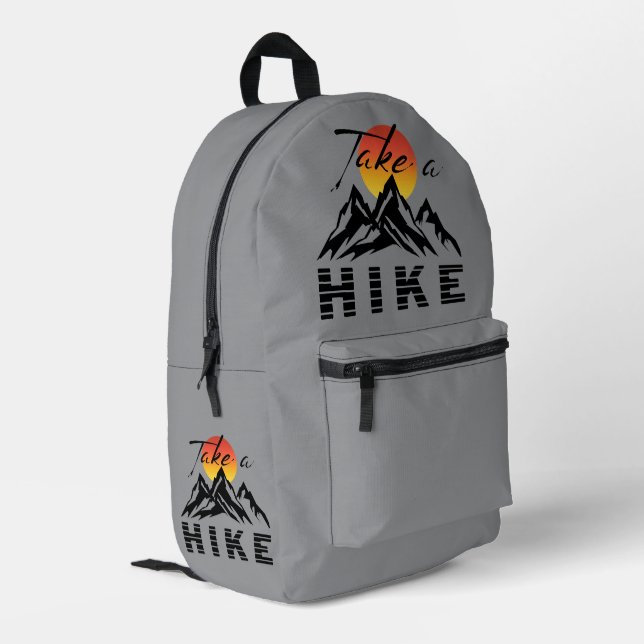 Take A Hike Printed Backpack (Back Corner Left)