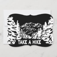 Take a Hike quote monochrome mountain landscape