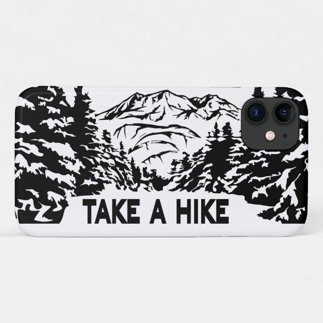 Take a Hike quote monochrome mountain landscape Case-Mate iPhone Case (Back (Horizontal))