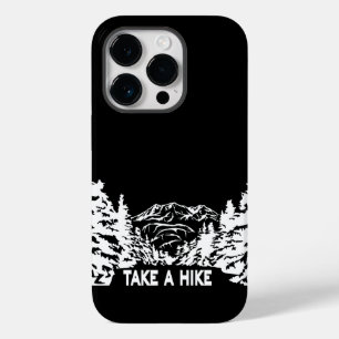 Take a Hike quote monochrome mountain landscape Case-Mate iPhone 14 Pro Case