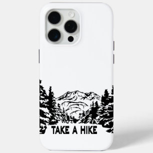 Take a Hike quote monochrome mountain landscape iPhone 15 Pro Max Case