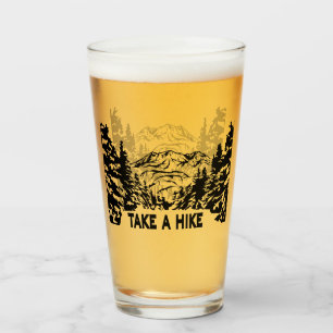 Take a Hike quote monochrome mountain landscape Glass