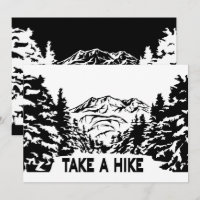Take a Hike quote monochrome mountain landscape