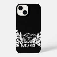 Take a Hike quote monochrome mountain landscape