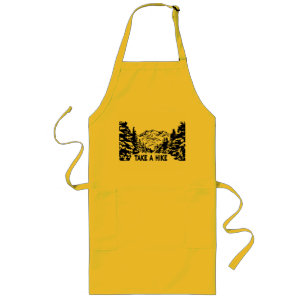 Take a Hike quote monochrome mountain landscape Long Apron