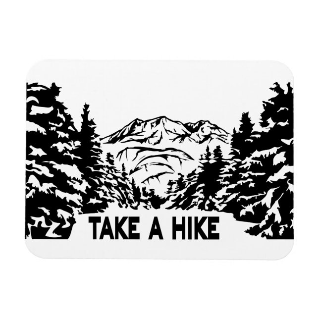 Take a Hike quote monochrome mountain landscape Magnet (Horizontal)