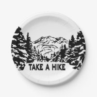 Take a Hike quote monochrome mountain landscape