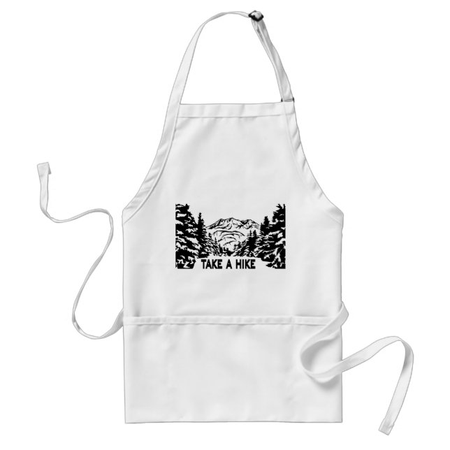 Take a Hike quote monochrome mountain landscape Standard Apron (Front)