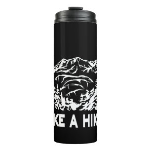 Take a Hike quote monochrome mountain landscape Thermal Tumbler