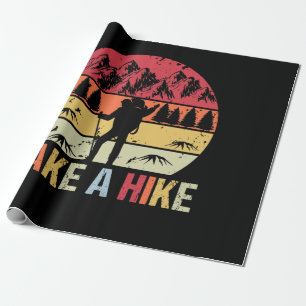 Take A Hike Retro Hiker Outdoors Camping Nature Wrapping Paper
