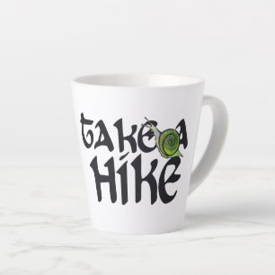 Take a Hike Snail funny snails hiking art          Latte Mug