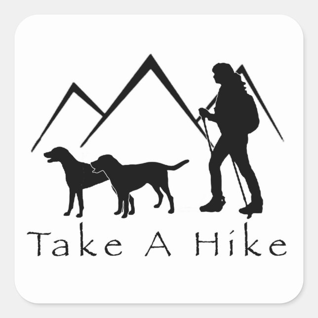 Take a Hike Sticker- Mutts Square Sticker (Front)