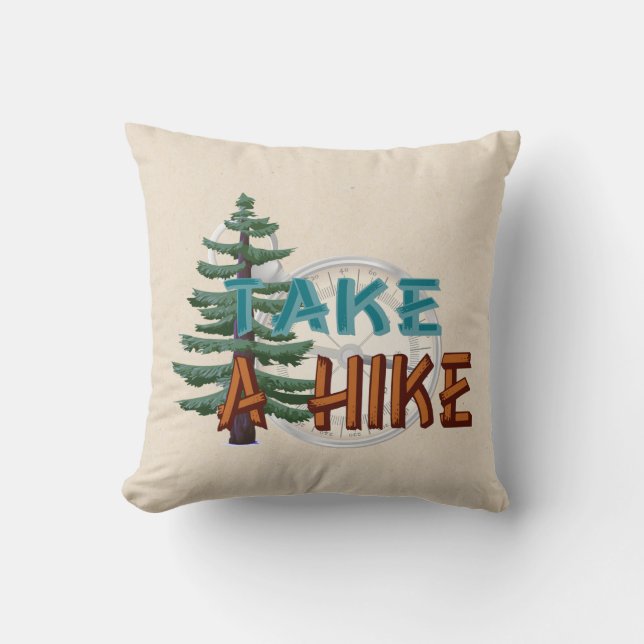 Take a Hike Throw Pillow (Front)