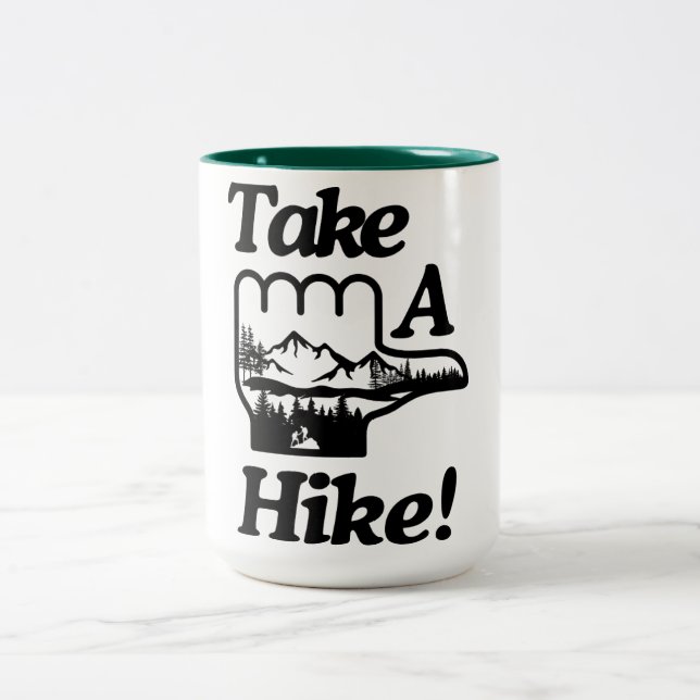 Take A Hike  Two-Tone Coffee Mug (Center)