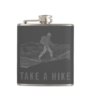 Take a Hike White Hip Flask