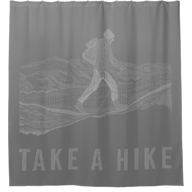 Take a Hike White Shower Curtain (Front)