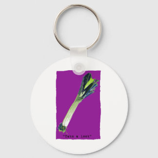 take a leek Fuchsia Key Ring