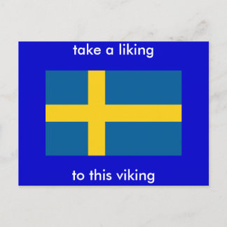 take a liking, to this viking postcard