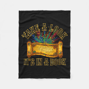 Take a look in a book ancient book reading art fleece blanket