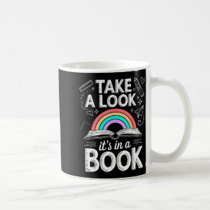 Take a look in a book chalkboard team bookworm coffee mug