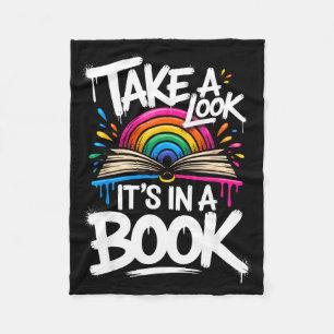 Take a look in a book street art team bookworm fleece blanket