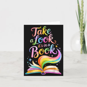 Take a look in a book watercolor team bookworm card