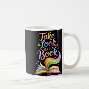 Take a look in a book watercolor team bookworm coffee mug