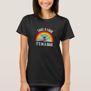 Take A Look Its In A Book Reading Cute Rainbow Boo T-Shirt