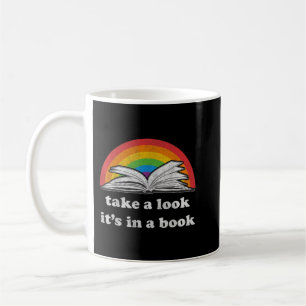 take a look it's in a book reading vintage retro r coffee mug
