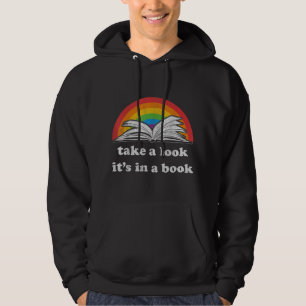 take a look it's in a book reading vintage retro r hoodie