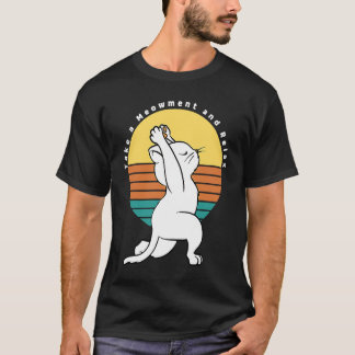 Take A Meowment And Relax Retro Yoga Cat Present T-Shirt