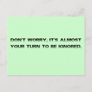 Take a number for personalised customer service postcard