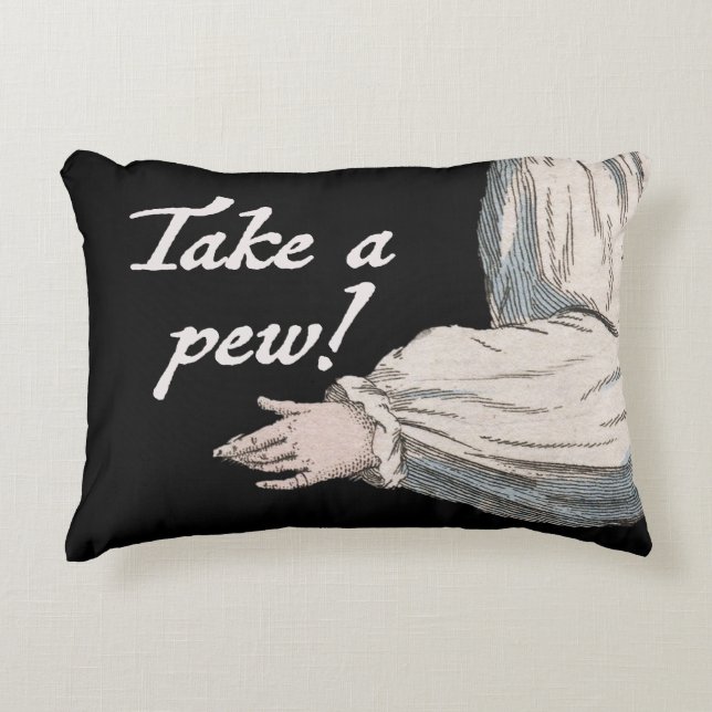 Take a Pew Regency Manicule Accent Pillow (Front)