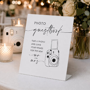 Take a Photo Wedding Guestbook Pedestal Sign