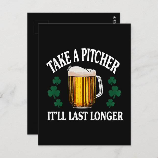 Take A Pitcher It'll Last Longer Postcard (Front/Back)