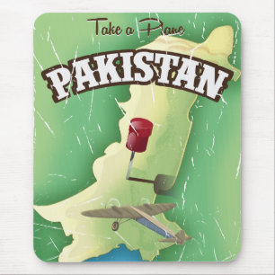 Take a plane Pakistan travel poster Mouse Mat
