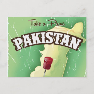 Take a plane Pakistan travel poster Postcard