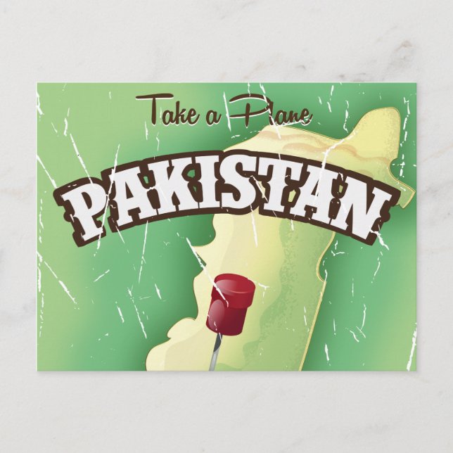 Take a plane Pakistan travel poster Postcard (Front)