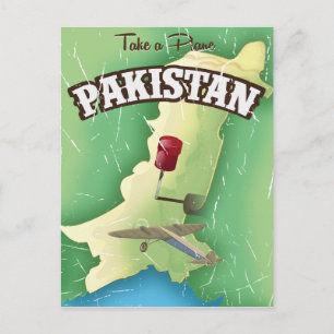 Take a plane Pakistan travel poster Postcard