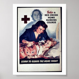 Take-A Red Gross Home Nursing Course Poster