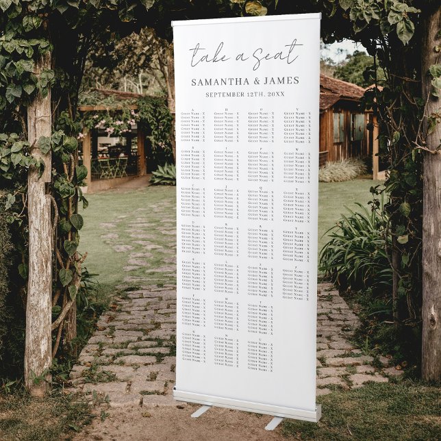 Take a Seat Alphabetical Wedding Seating Chart Retractable Banner (Take a Seat Alphabetical Wedding Seating Chart Retractable Banner)