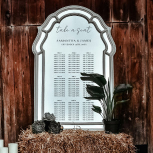 Take a Seat Stylish Wedding Seating Chart Window Cling