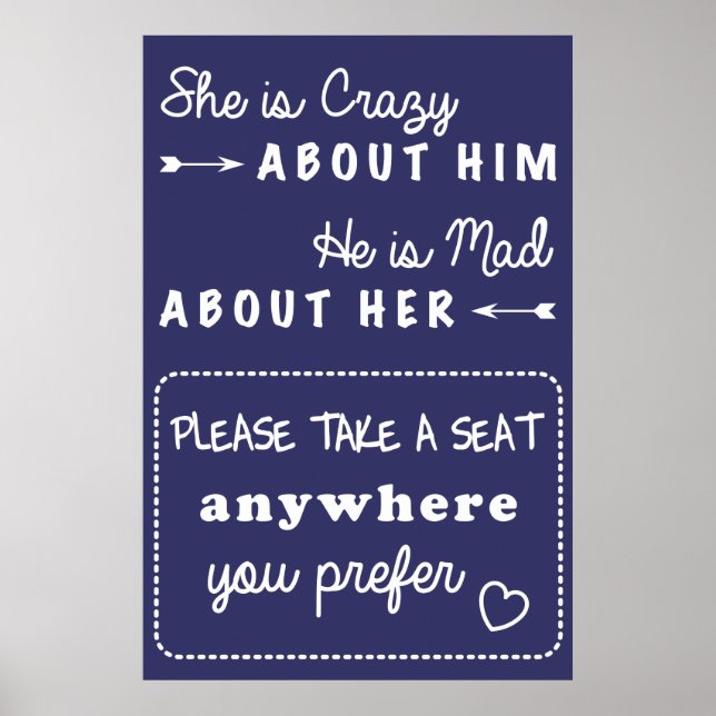 Take a seat wedding sign (Front)