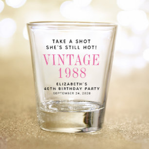 Take a Shot 40th Birthday Party Favour Shot Glass